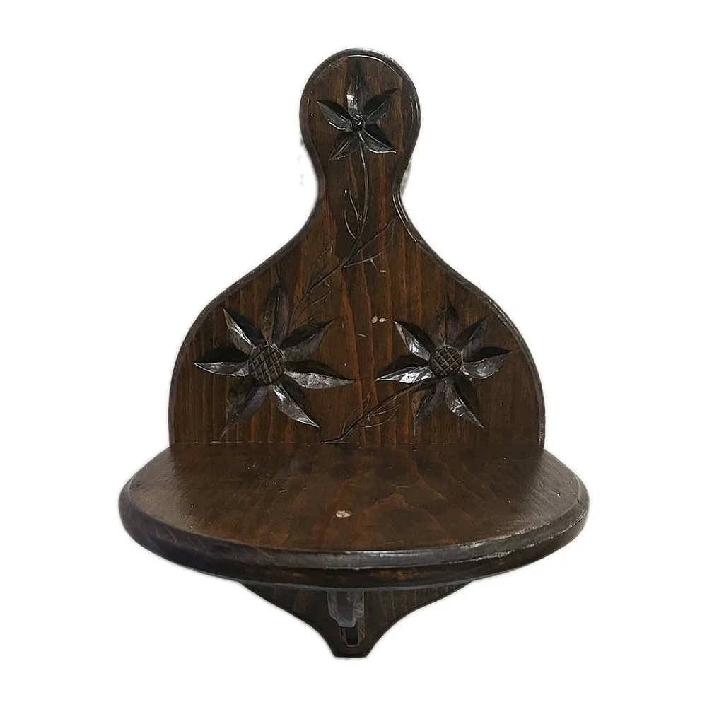 Vintage Wood Trinket Curio Wall Shelf Display Large Rustic Home Decor